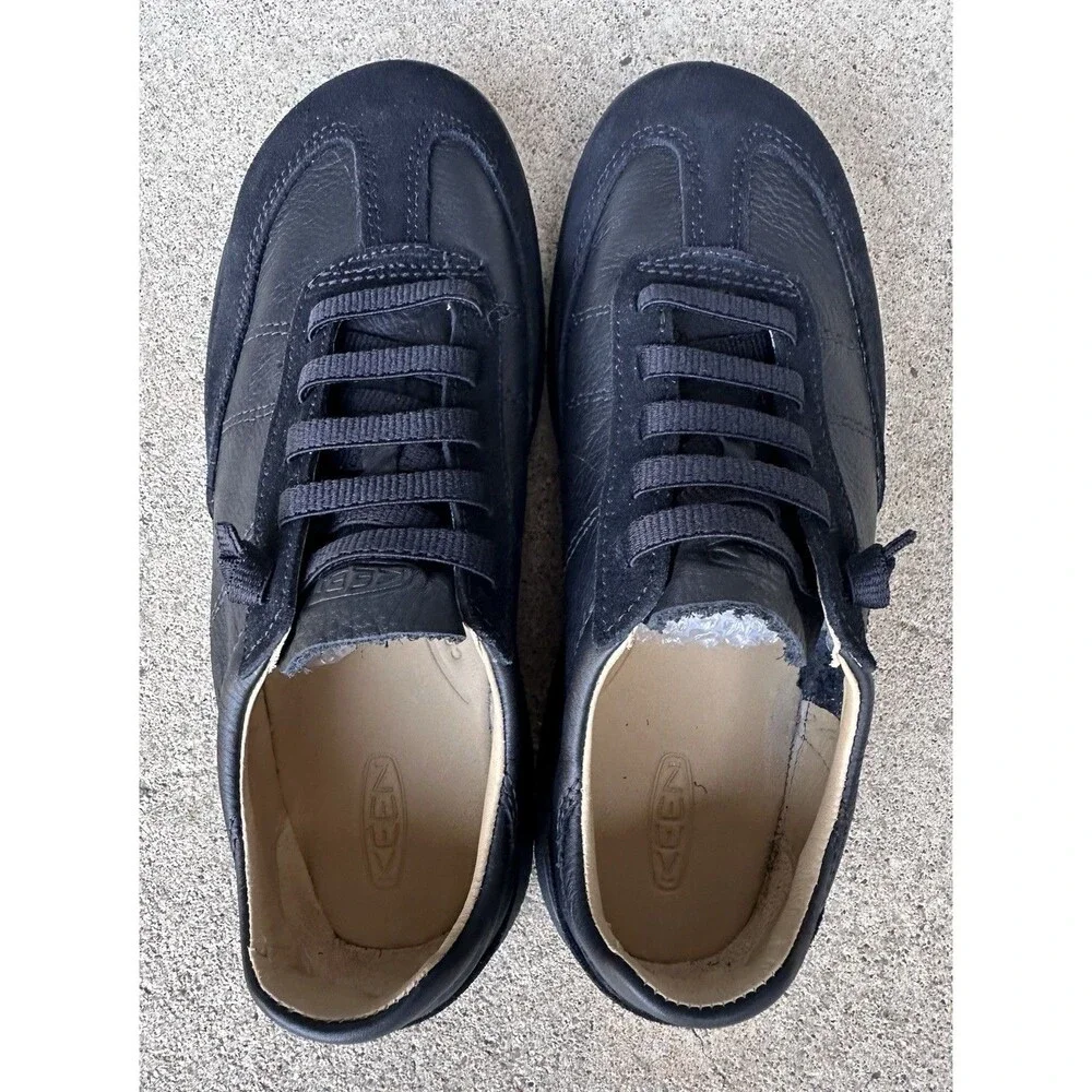 KEEN KNX T-Toe Men’s 8 M Black Leather Suede Minimalist Sneakers 1030622